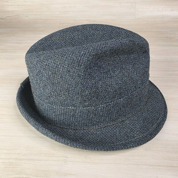 Vintage Tweed Wool Towncraft Fedora Hat Gray Size Small 6 3/4 - 6 7/8 - Picture 3 of 13